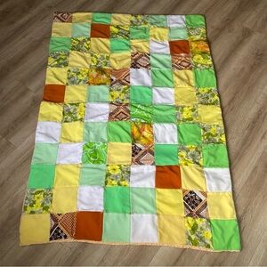 Vintage quilt small patchwork throw blanket quilt car blanket vintage handmade